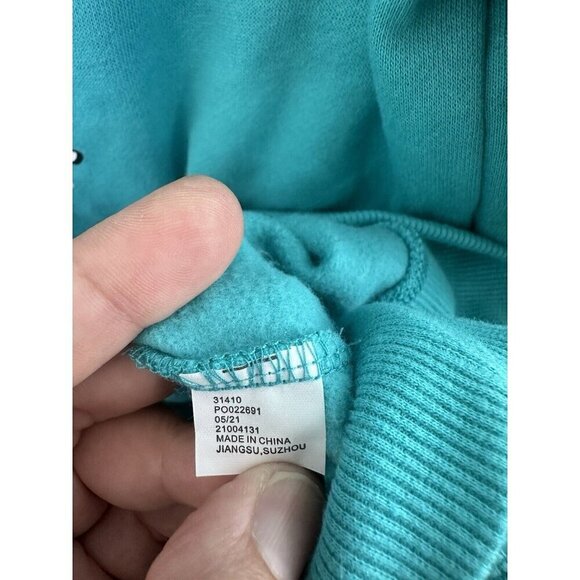 NWOT Looney Tunes Men's Neon Blue/Green Hooded Sweatshirt Size S Anime Influence - Picture 11 of 11